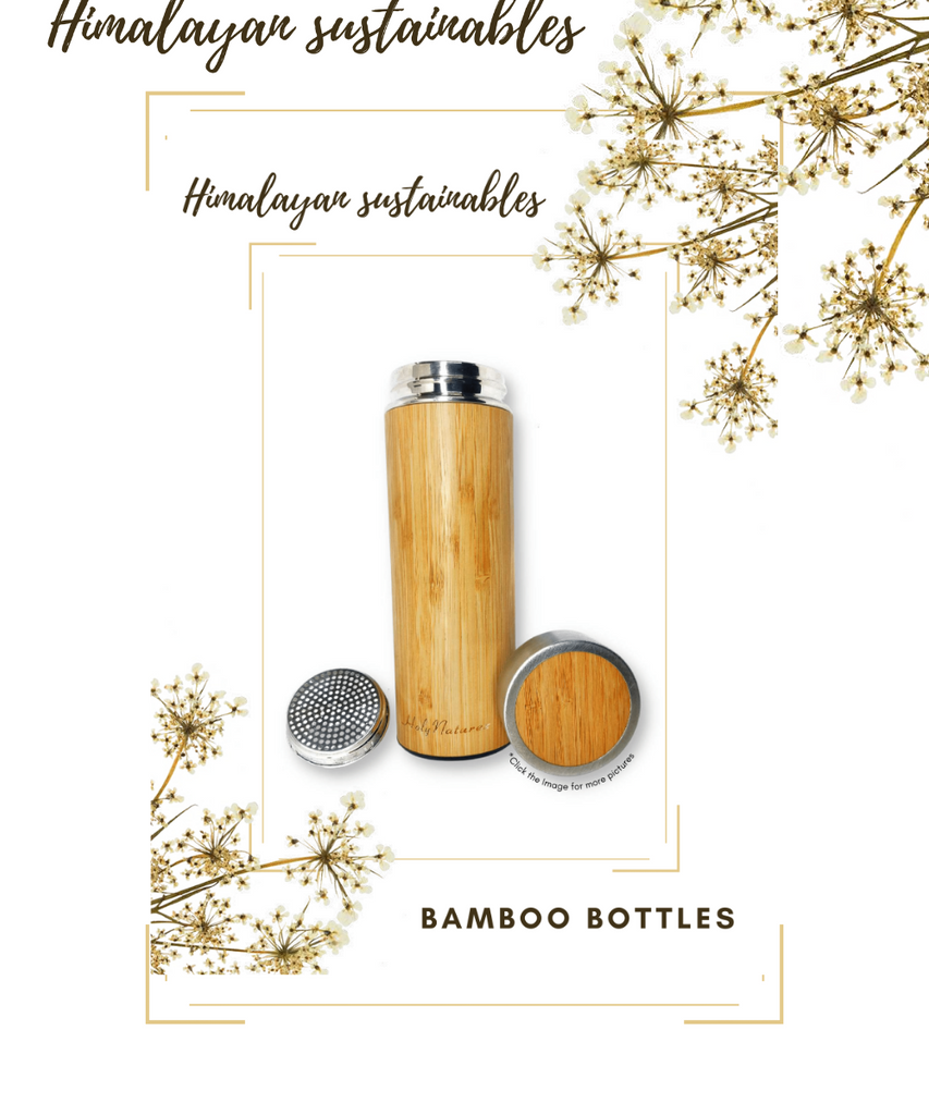 Custom Engraved  Bamboo Bottle - 400 ML