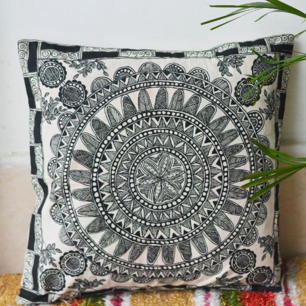 Tussar Saree with Madhubani Bride, Doli, and Kaahar Painting