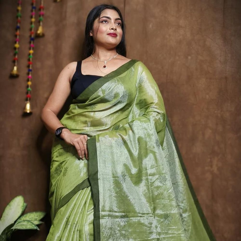 Tussar Saree with Madhubani Bride, Doli, and Kaahar Painting