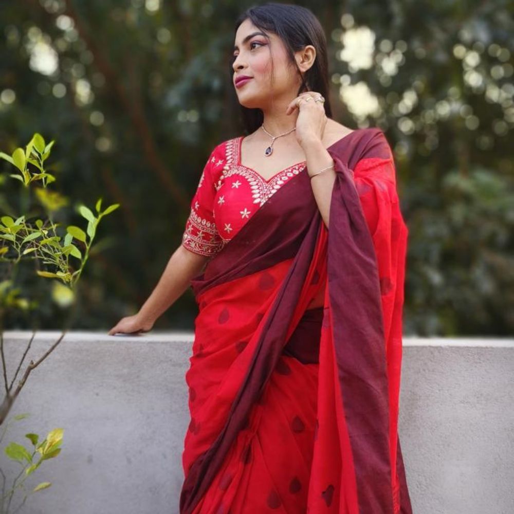 Tussar Saree with Madhubani Bride, Doli, and Kaahar Painting