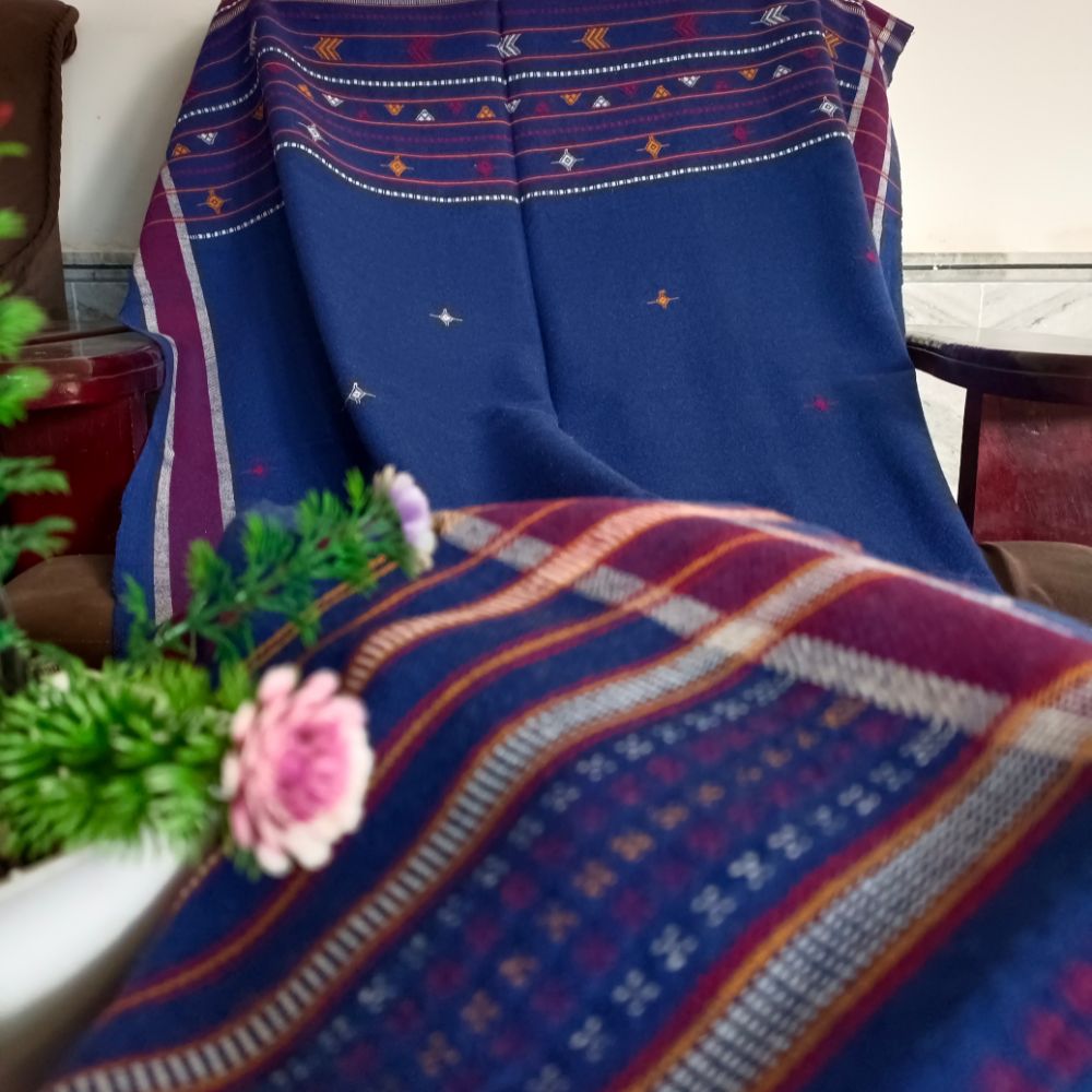 Tussar Saree with Madhubani Bride, Doli, and Kaahar Painting