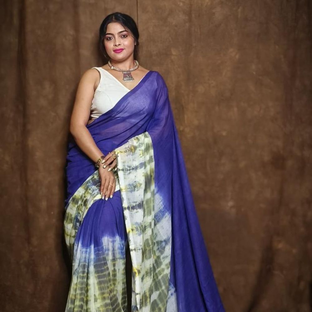 Tussar Saree with Madhubani Bride, Doli, and Kaahar Painting