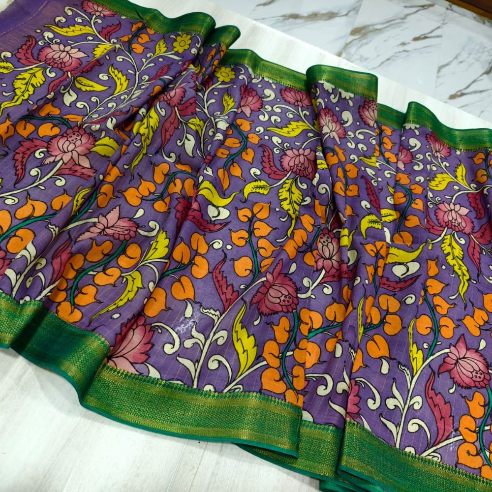 Tussar Saree with Madhubani Bride, Doli, and Kaahar Painting