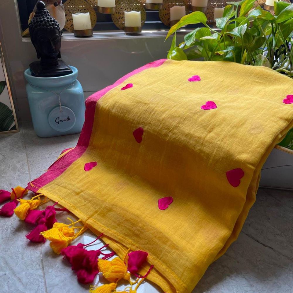 Tussar Saree with Madhubani Bride, Doli, and Kaahar Painting