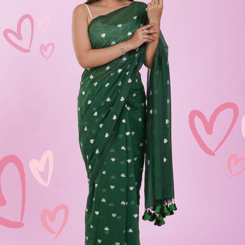Tussar Saree with Madhubani Bride, Doli, and Kaahar Painting