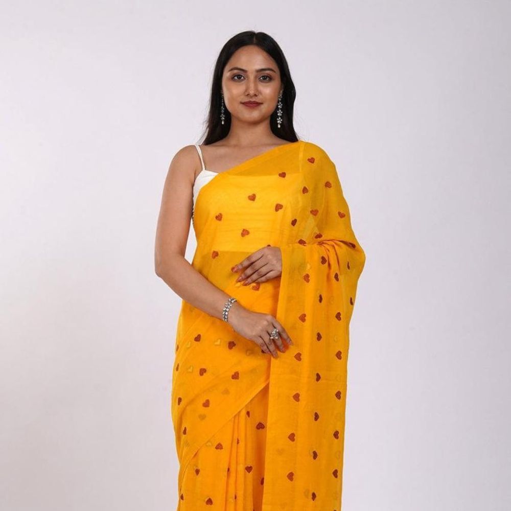 Tussar Saree with Madhubani Bride, Doli, and Kaahar Painting