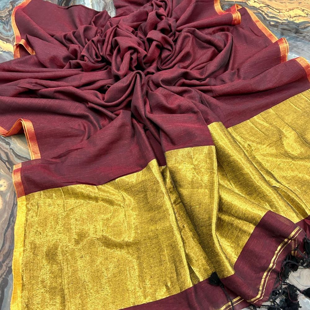 Tussar Saree with Madhubani Bride, Doli, and Kaahar Painting