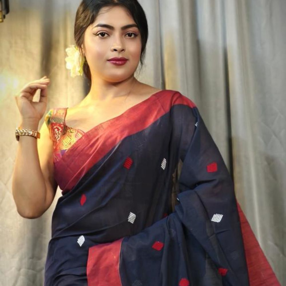 Tussar Saree with Madhubani Bride, Doli, and Kaahar Painting