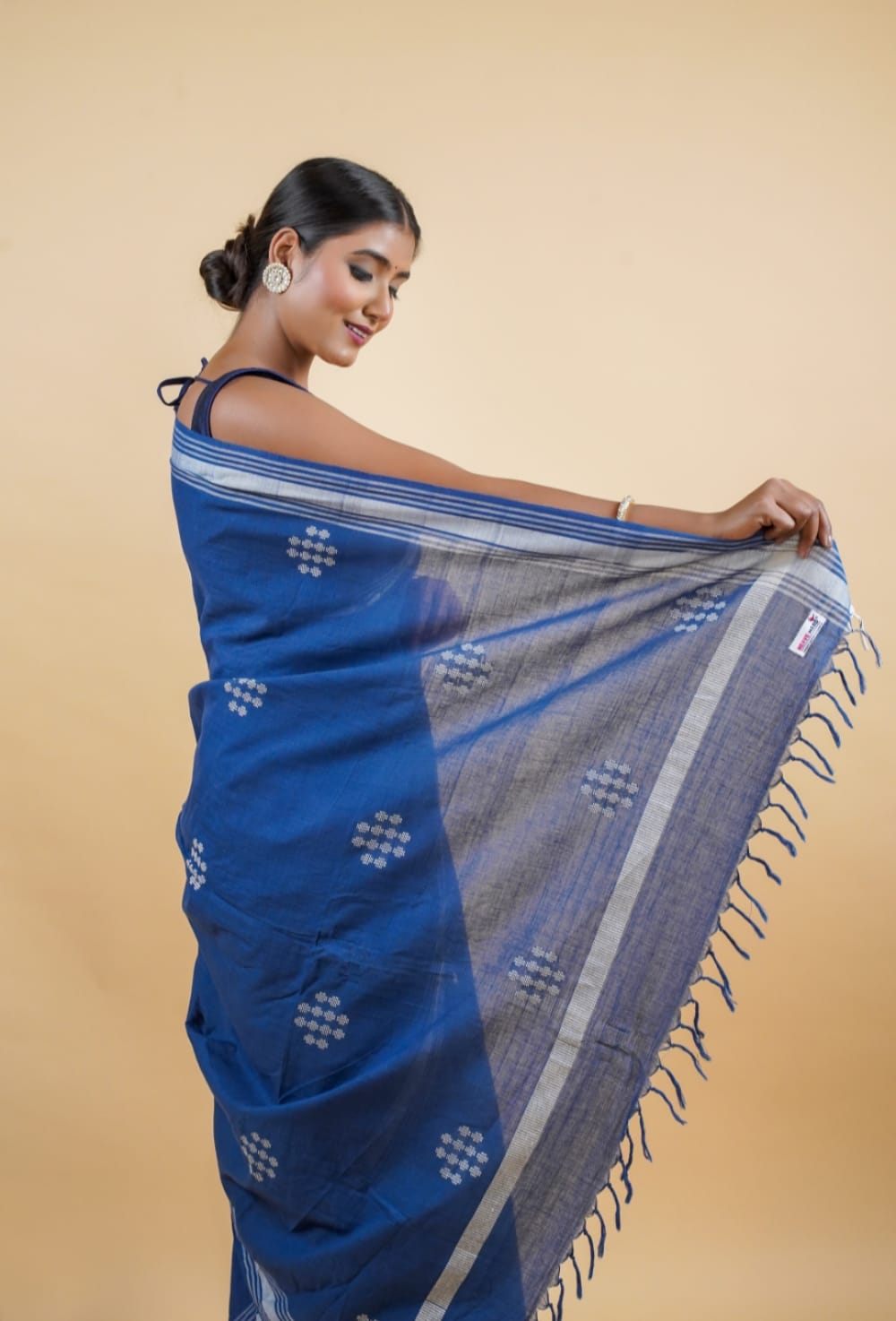 Tussar Saree with Madhubani Bride, Doli, and Kaahar Painting