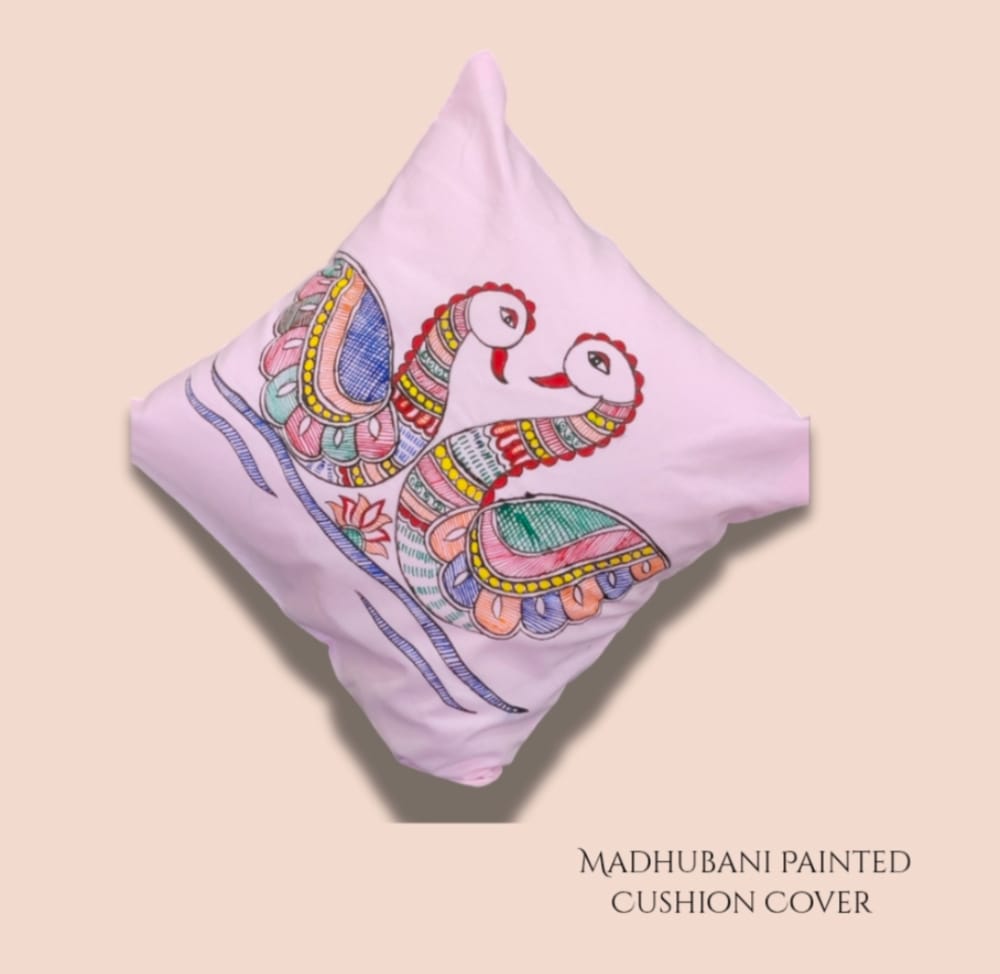 Tussar Saree with Madhubani Bride, Doli, and Kaahar Painting