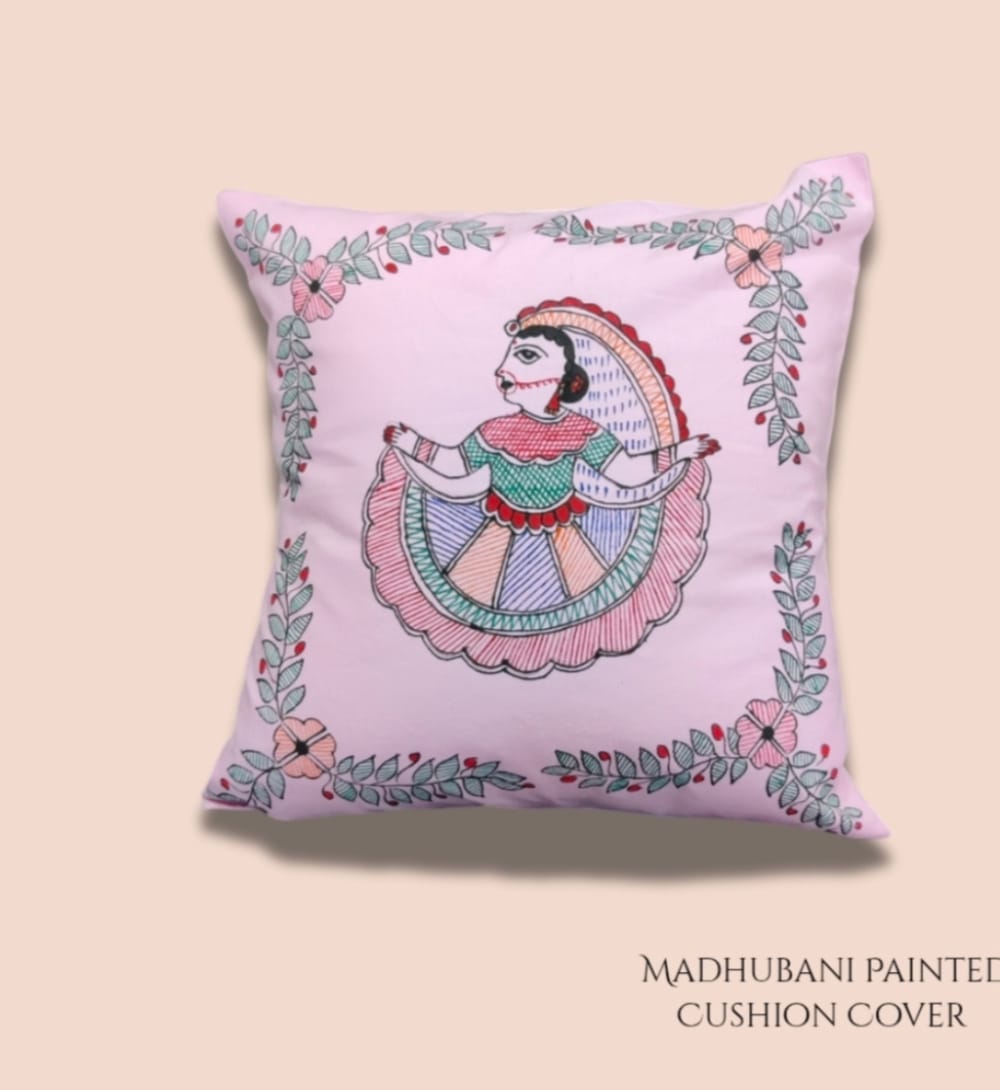 Tussar Saree with Madhubani Bride, Doli, and Kaahar Painting