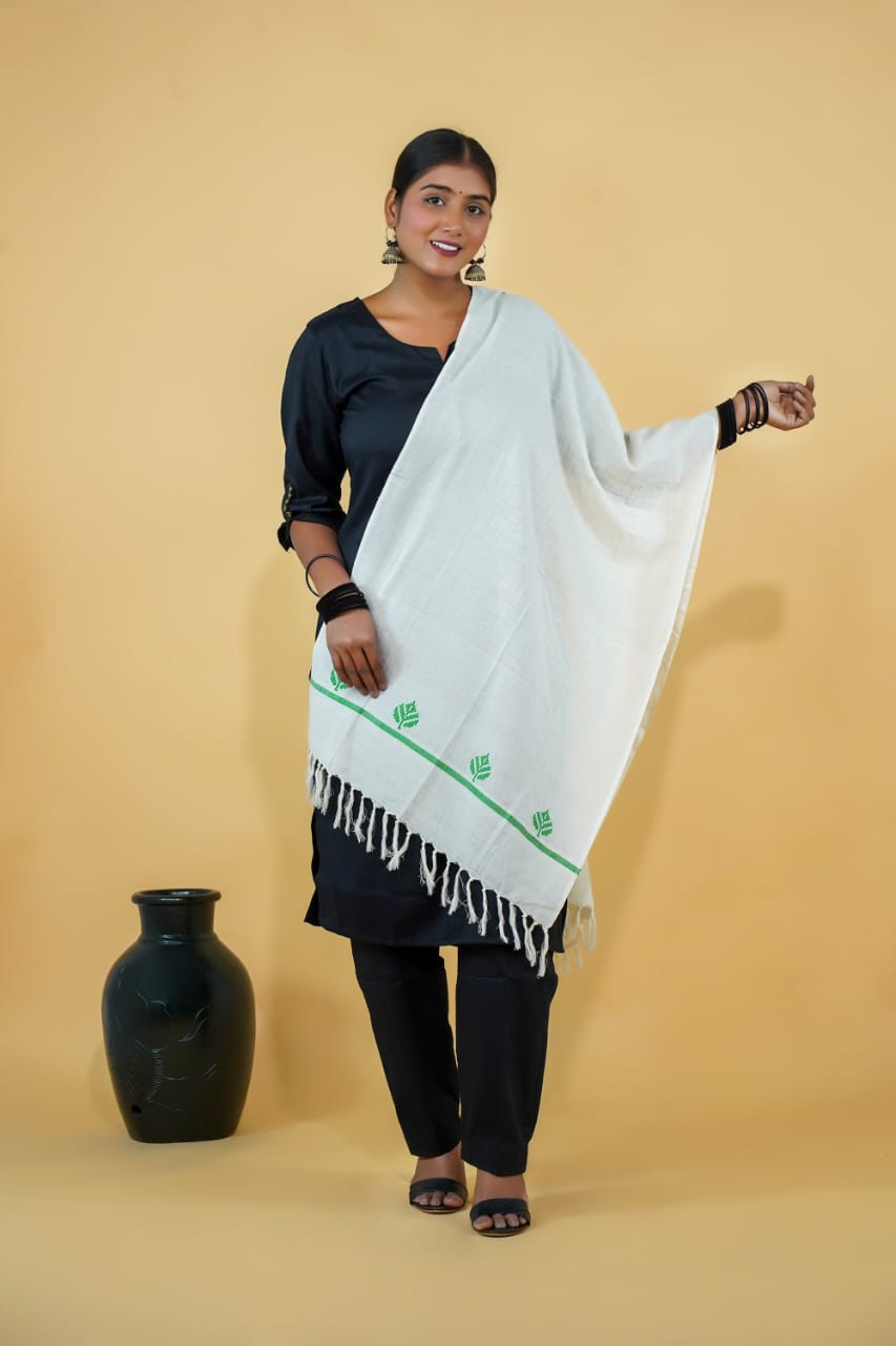 Tussar Saree with Madhubani Bride, Doli, and Kaahar Painting