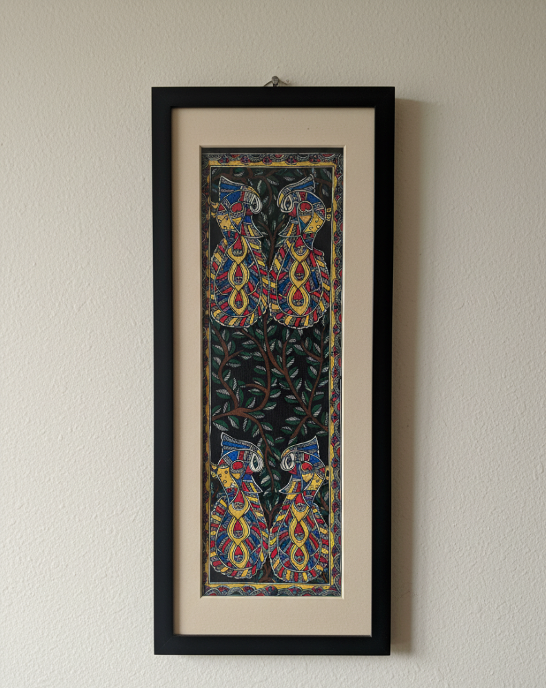 Madhubani Painting Night Bloom of the Tree of Life