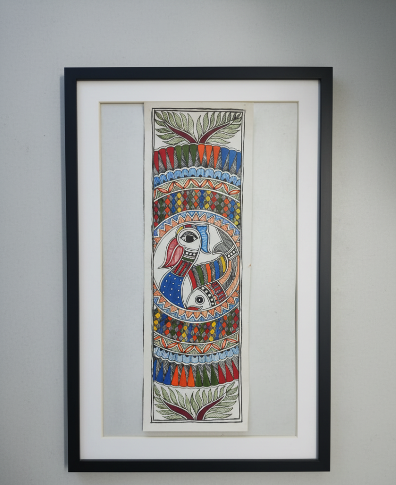 Madhubani Painting Jal-Panchi Chakra Handpainting