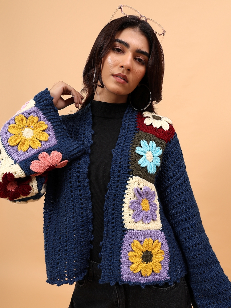 Neel Phool Crochet Handcrafted Cardigan Sweater