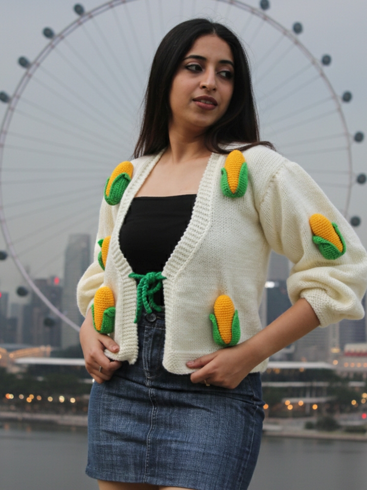 Makki Muse Hand-Knitted Cardigan Sweater