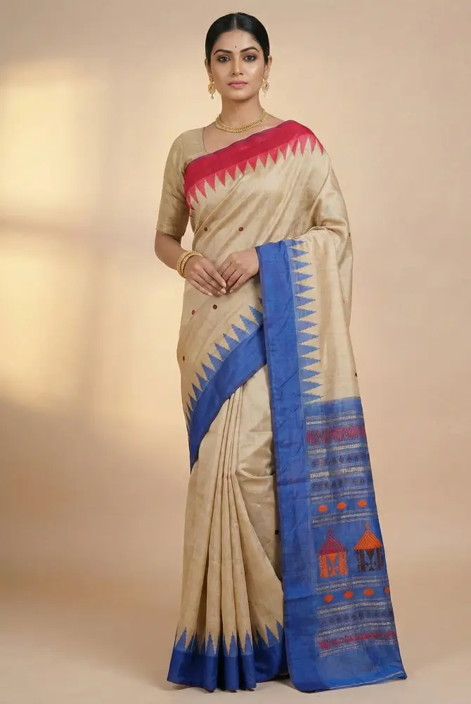 Neel–Kanika Handloom Tussar Silk Saree