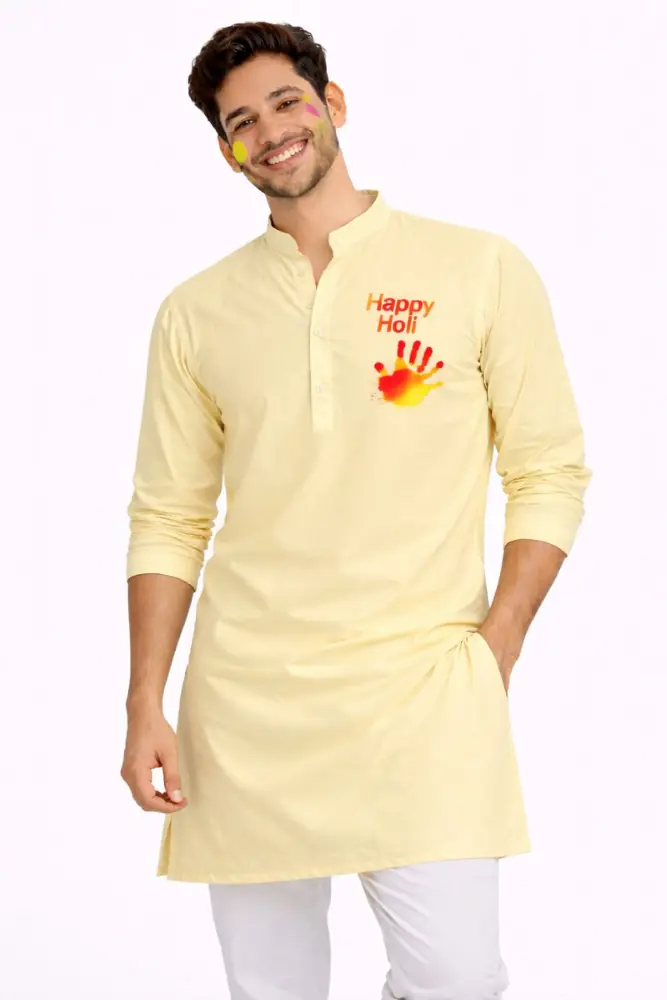 Basanti Rangotsav Pure Cotton  kurta