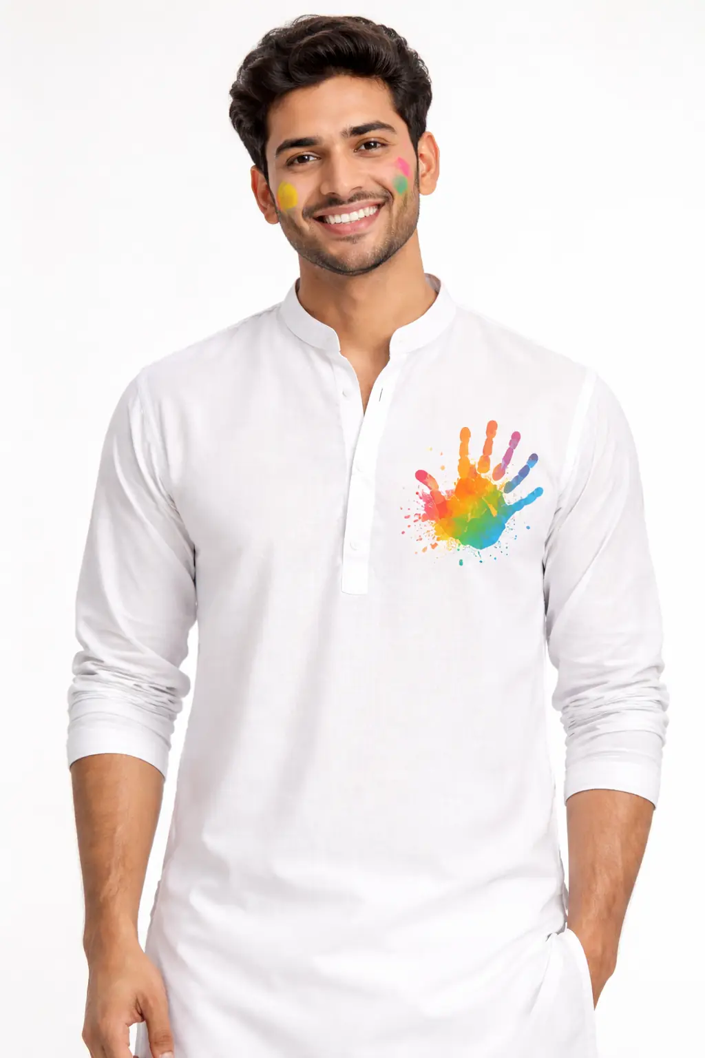 Shwet Rang Utsav Pure Cotton Holi Kurta