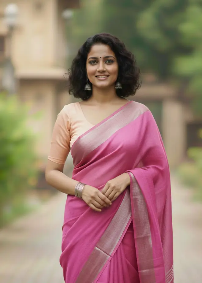 Rani Gulab Handwoven Cotton Saree