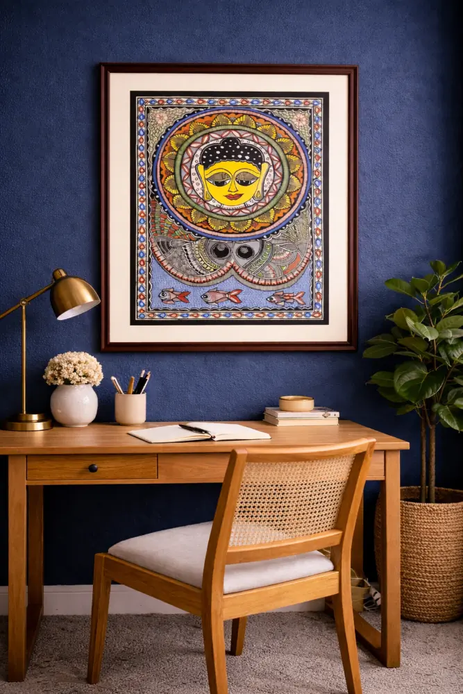 Buddha Mandala Spiritual Madhubani Painting