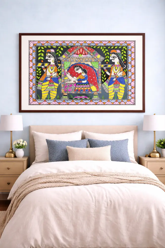 Radha Krishna Madhubani Folk Painting