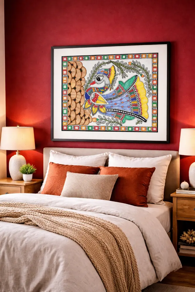 Mithila Lady Nature Madhubani Painting