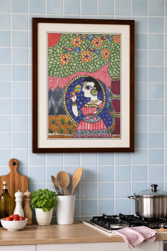 Traditional Woman Madhubani Painting