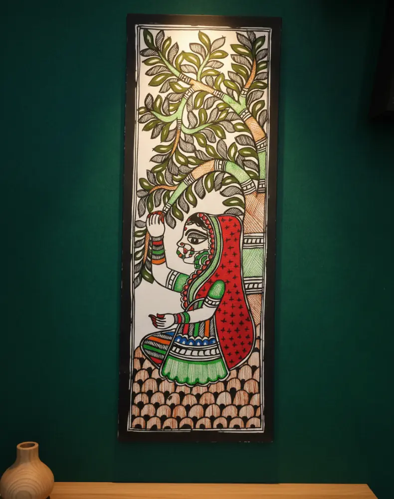 Madhubani Painting Shakti Vriksha: Under the Green Canopy