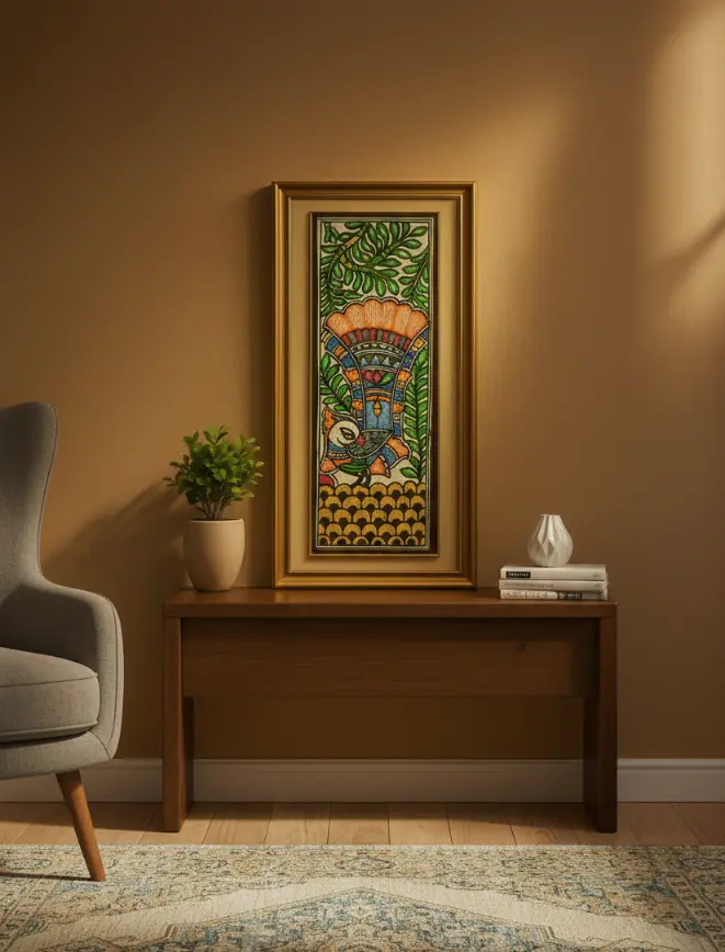 Madhubani Painting Deep Shika: The Bird of Light