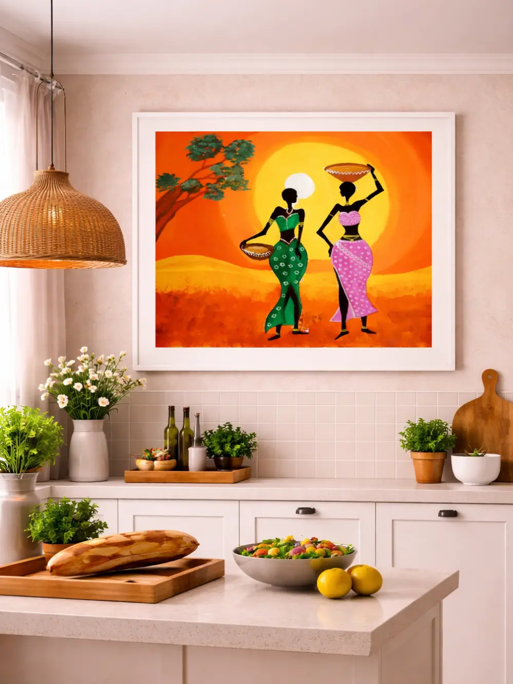 Tribal Silhouettes In Sunset Hue