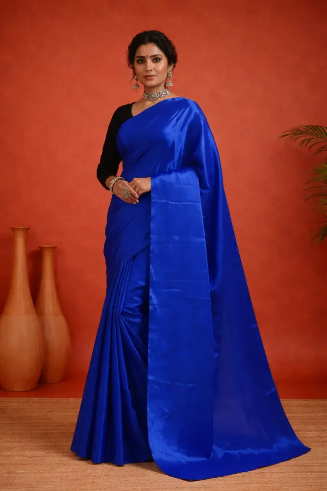 Neelam Blue Pure Tussar Silk Saree