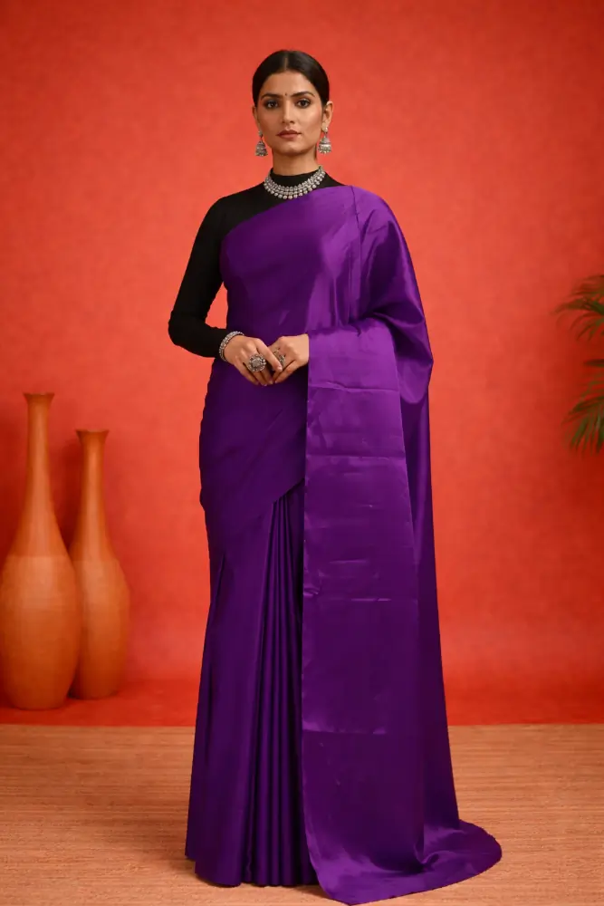 Rajni Purple Pure Tussar Silk Saree